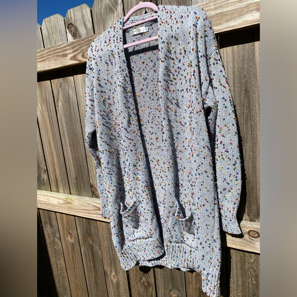 Brooklyn’s Boutique Confetti Cardigan-Rainbow and Gray
